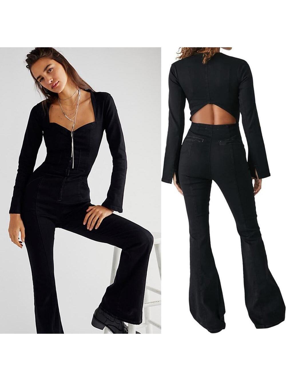 NWT Karly Jumpsuit in Night Rider FREE PEOPLE Large